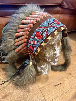 Native American Style Beaded War Bonnet Headdress