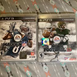 NCAA Football 13 For Sony Playstation 3 and Madden 13 for PS3