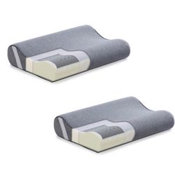 Set Of 2 Wavve Uziz Contour Memory Foam Pillows 