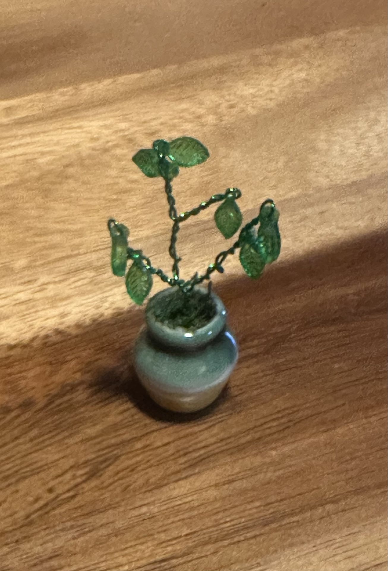Handmade Miniature Beaded Flower In Pot