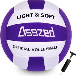 Soft Volleyball for Indoor Practice-Super Soft & Silent Fabric Indoor Volleyball Lightweight for Kids Youth Beginners, Perfect for House Yard Training