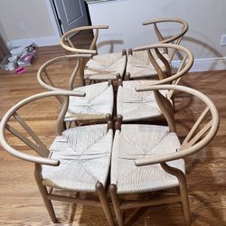 total of 6 Clean Used Good Condition Rattan Chairs