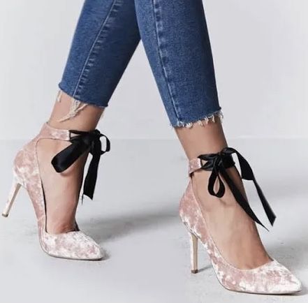 Pink Velvet Heels 