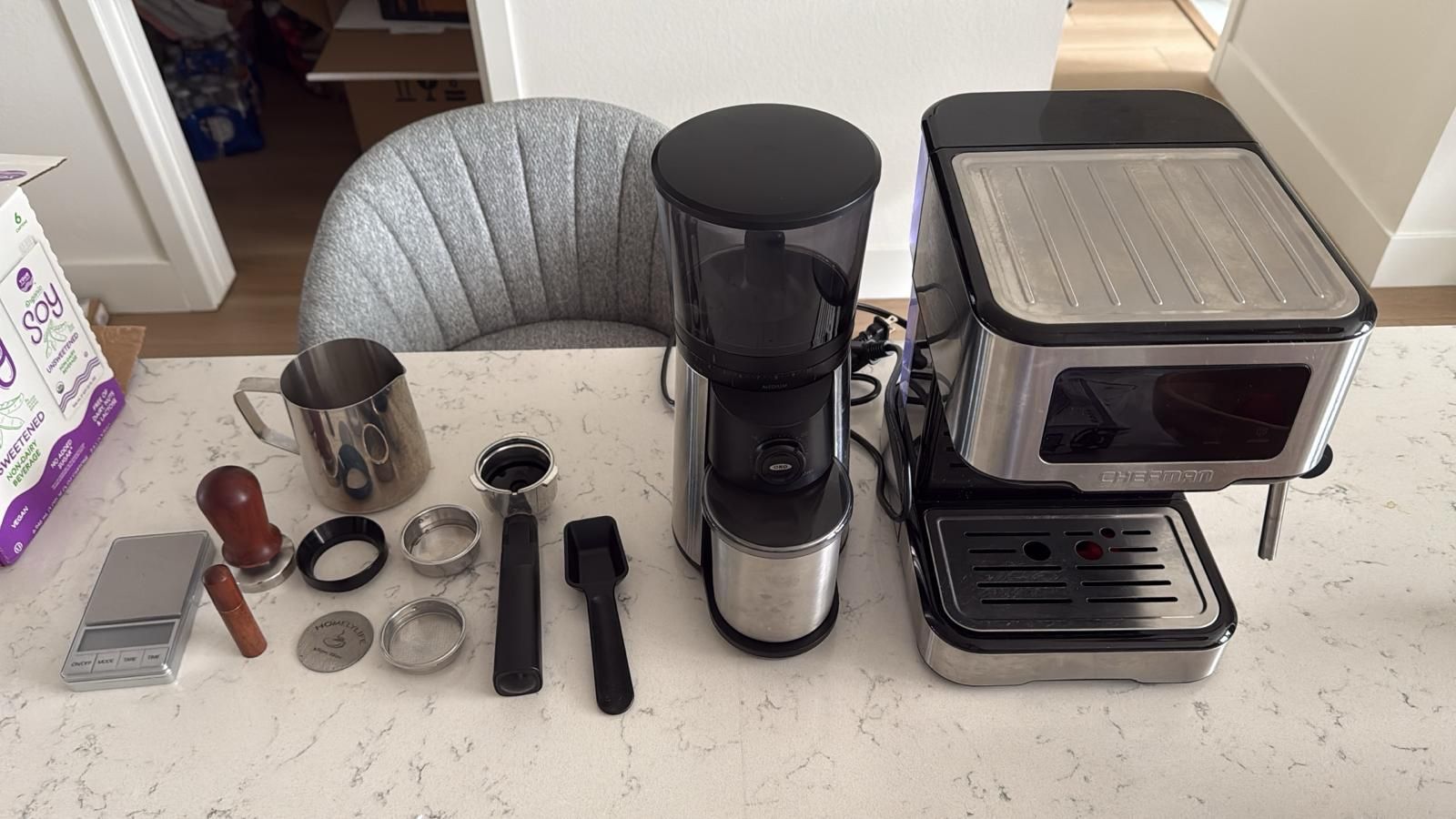 Espresso Machine & Grinder w/ Accessories