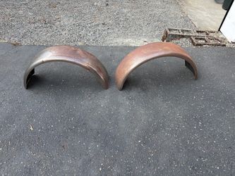 Pair 9" x 32" Steel Utility Trailer Fenders Round Weld On 13-15" Wheels