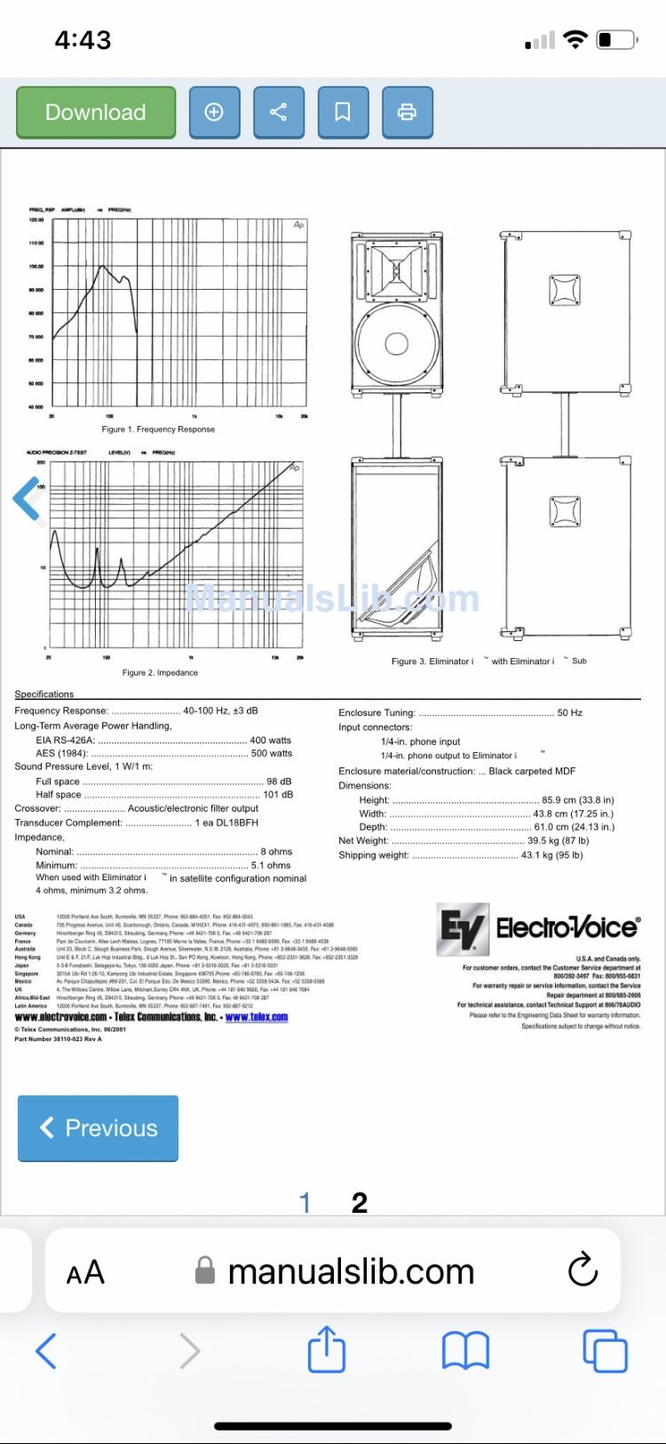 Electro Voice Subwoofers