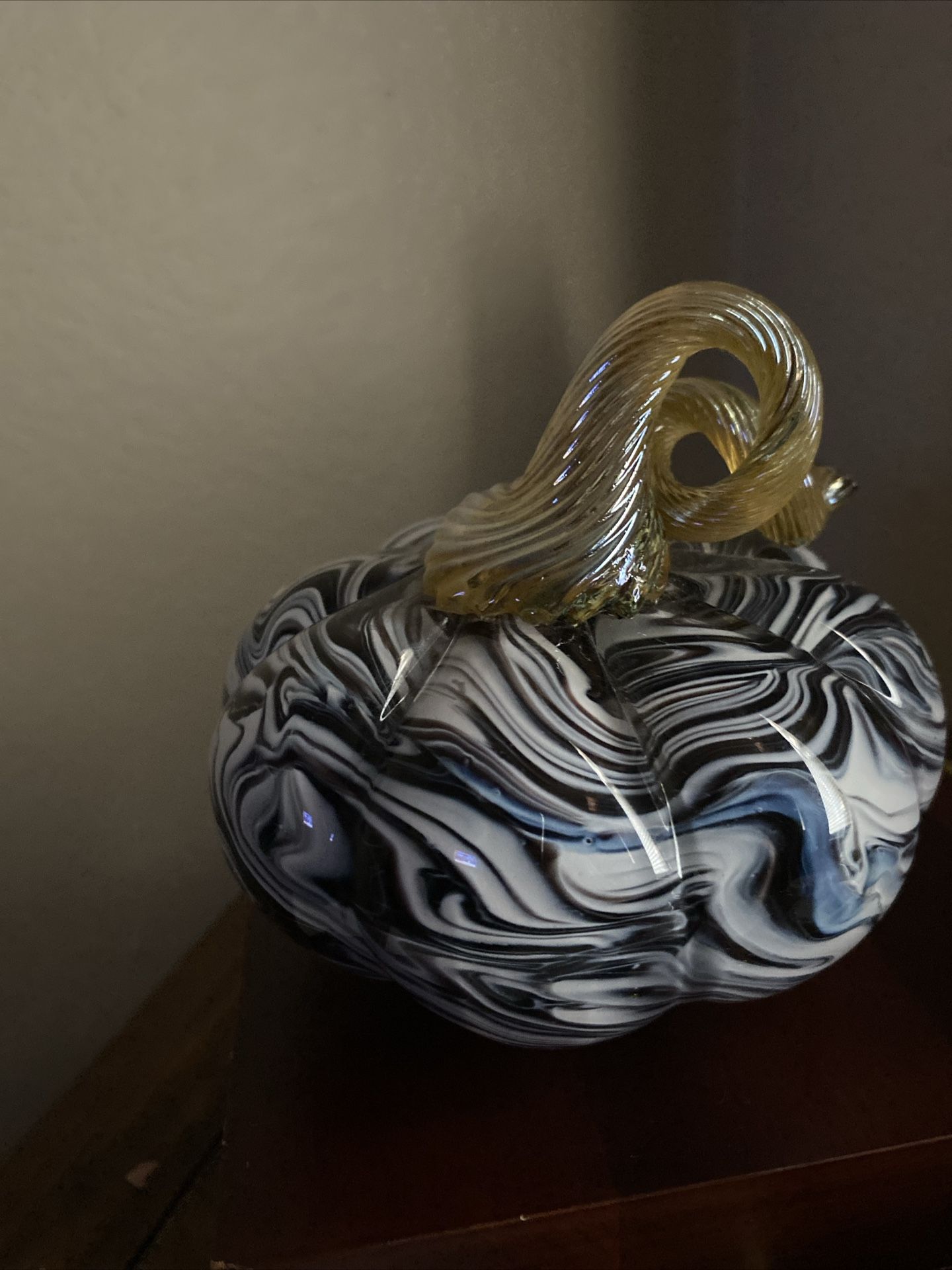 Glass Pumpkin Paper Weight
