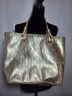 Michael Kors Women’s Large Metallic Gold Logo Tote Bag ( Will settle for $100!)