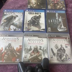Video Games And Controller. 3PS3 Games And 4 PS4 Games And P3 Controller Included 
