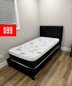 Twin size pillow top bamboo brand mattress new