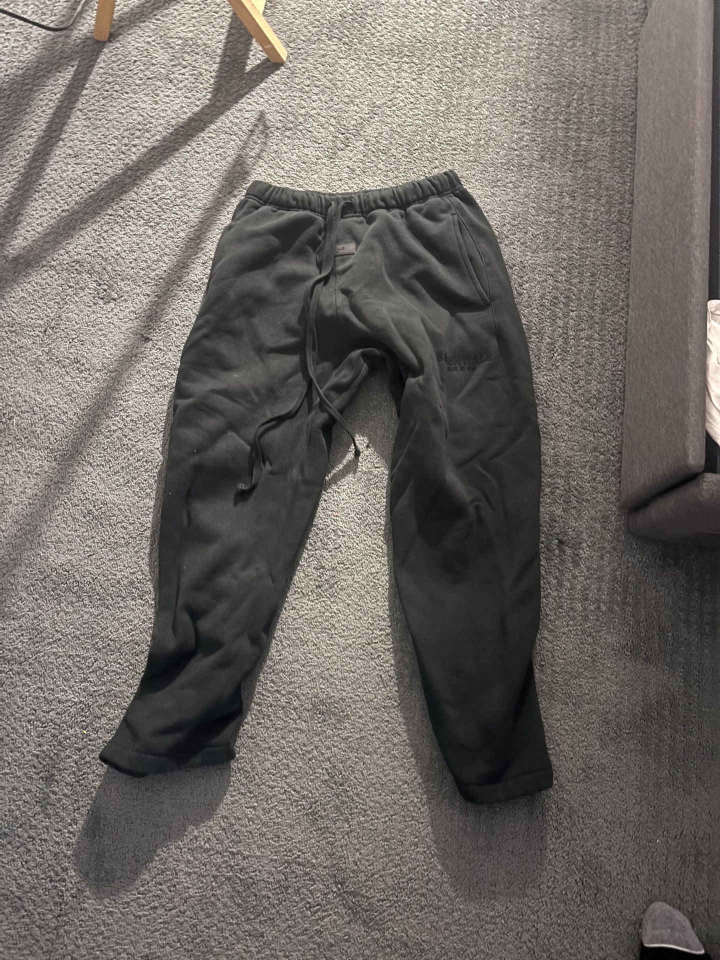 Black Essentials Pants Relaxed Size L