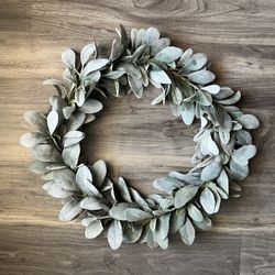 14” Lamb ear wreath 