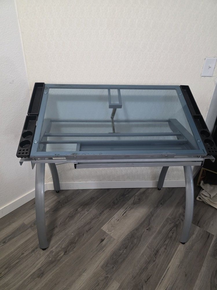 Project/Art/Drafting Desk (Tempered Glass)
