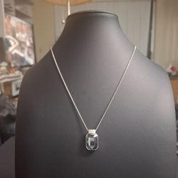 Like New Talbot's Reversible Crystal Pendant Necklace- Clear/Smoky 15" + 3" Extra Chain