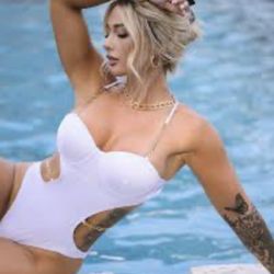 YAUASOPA Sexy Cutout Metal Chain Strap Bikini Ribbed One Piece Swimsuit Women’s Size Small