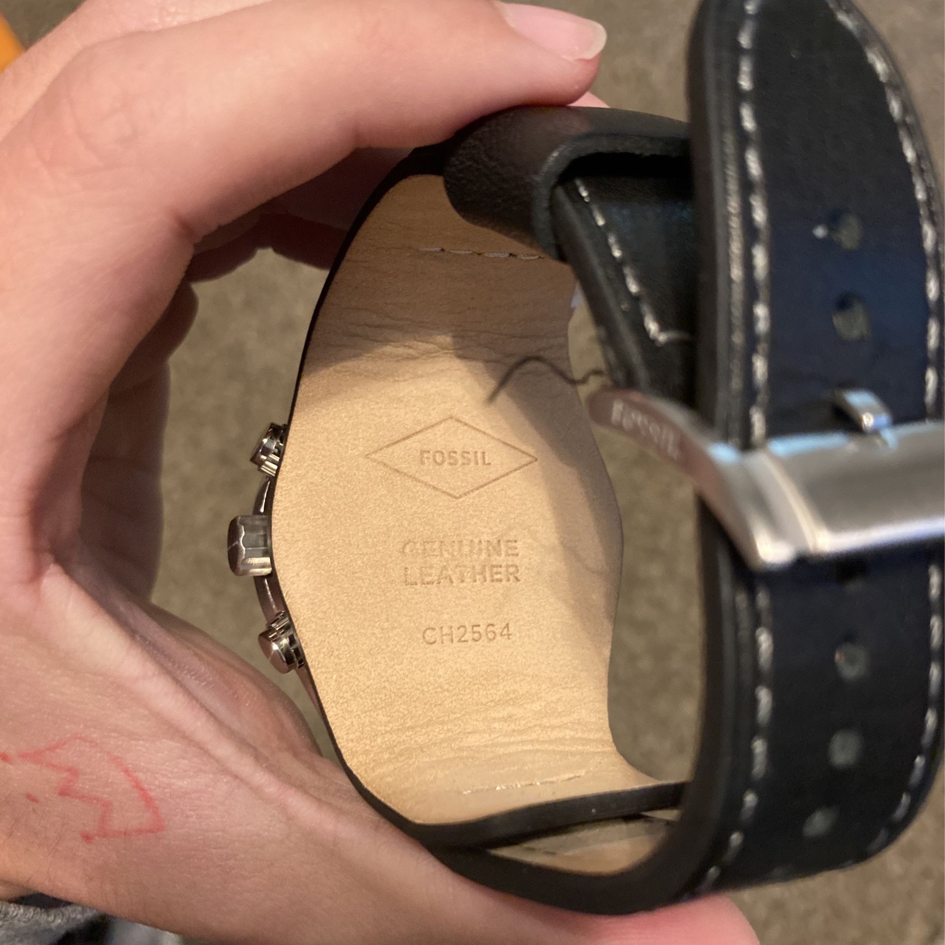 Men’s Fossil Coachman Chronograph Black Leather Watch