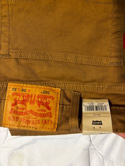 NWT Levi's 505 Regular Fit Jeans - Men's Size 38x32 Brown/Chutney