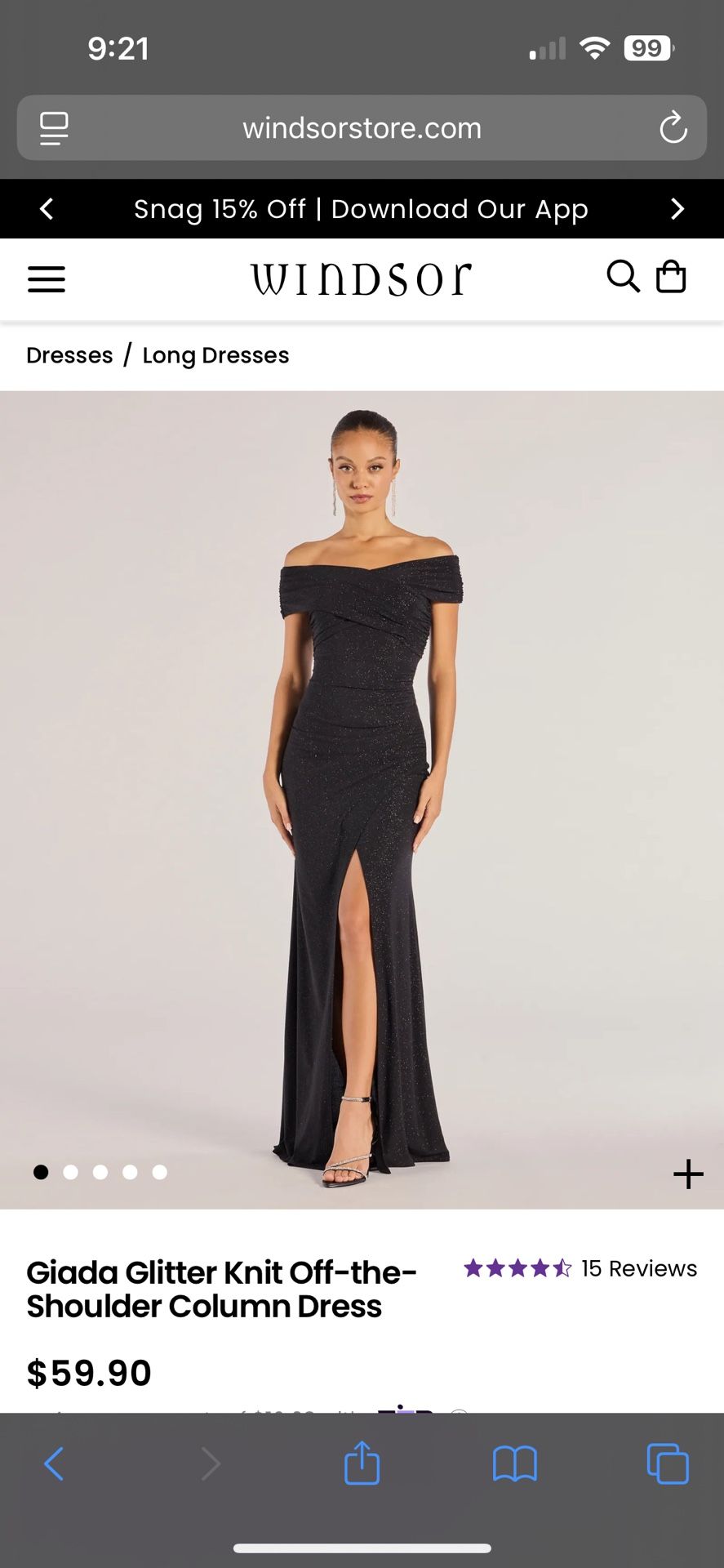 Black glitter evening gown and heels set
