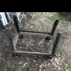 Bar B Q Pit Stand With Wheels Smoker