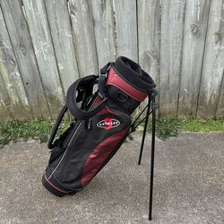 Black/Red OUTWARD 9 CARRY/STAND ALONE GOLF BAG