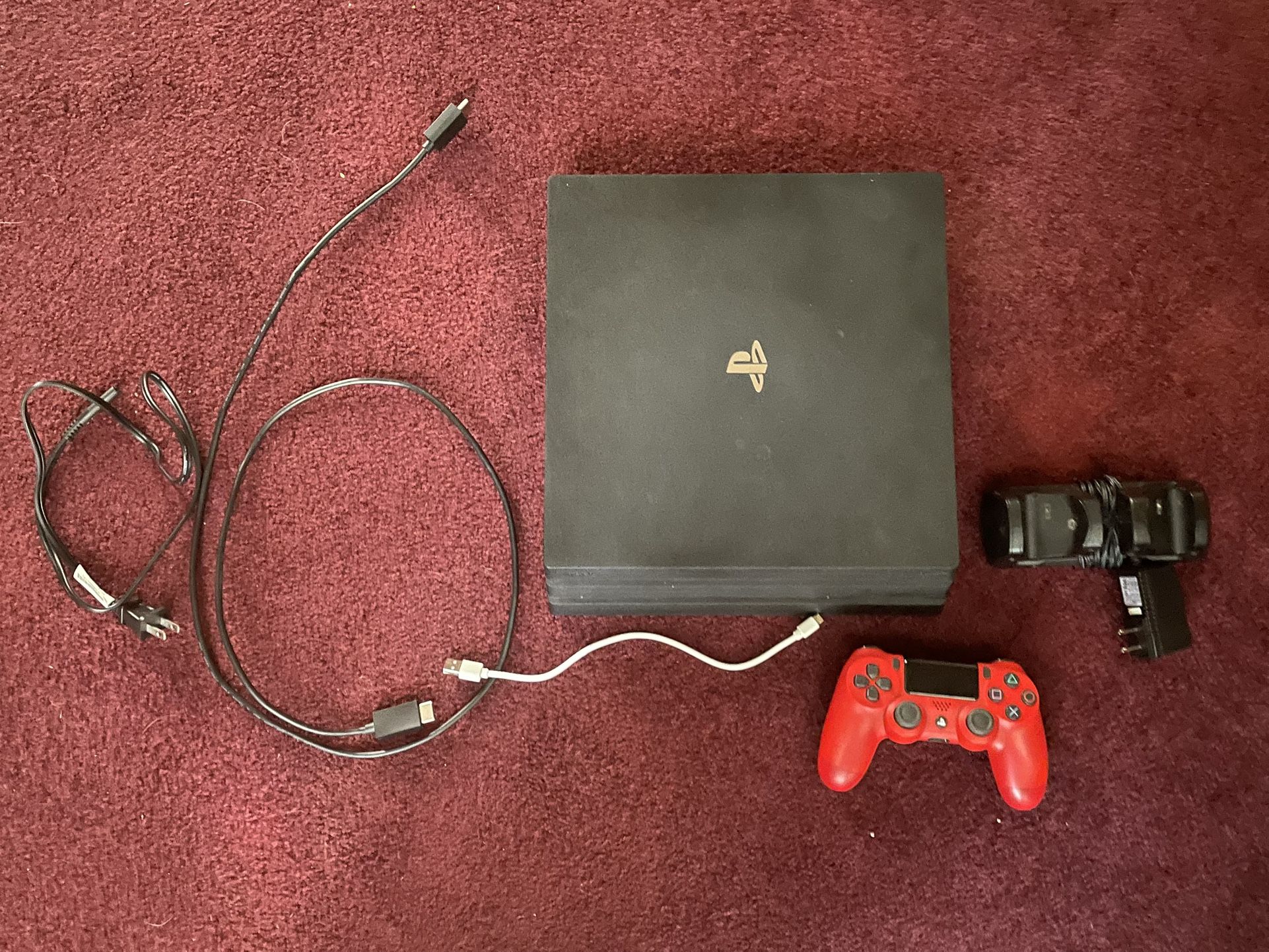 PS4 Pro With Controller, Charging Cable For Controller , Duo Charging Station, Power Cord, And HDMI Cable