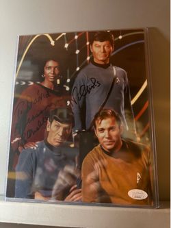 Nichelle Nichols and Crew 9x10 photo signed with COA Star Trek. JSA Authentication Certified #EE54093