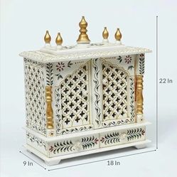 Hand-Painted Wooden Art Case - 22" Decorative Cabinet - $100