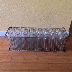 Antique Glass Milk Bottle Set