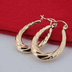 ❤️14k Yellow Gold Oval Hoop Design Earrings Solid Gold/ Aretes de Oro Diseño Ovalado! 👌🎁Post Tags: Aretes de Oro