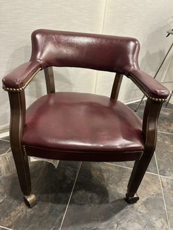 Red Leather Wheel Chairs