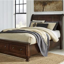 Porter Queen Sleigh Bed with Storage Bed Frame
