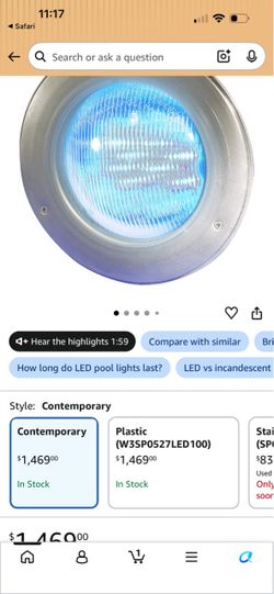 LED Pool Light with Stainless Steel Rim