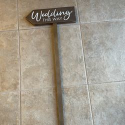 Wedding This Way Wood Stake 