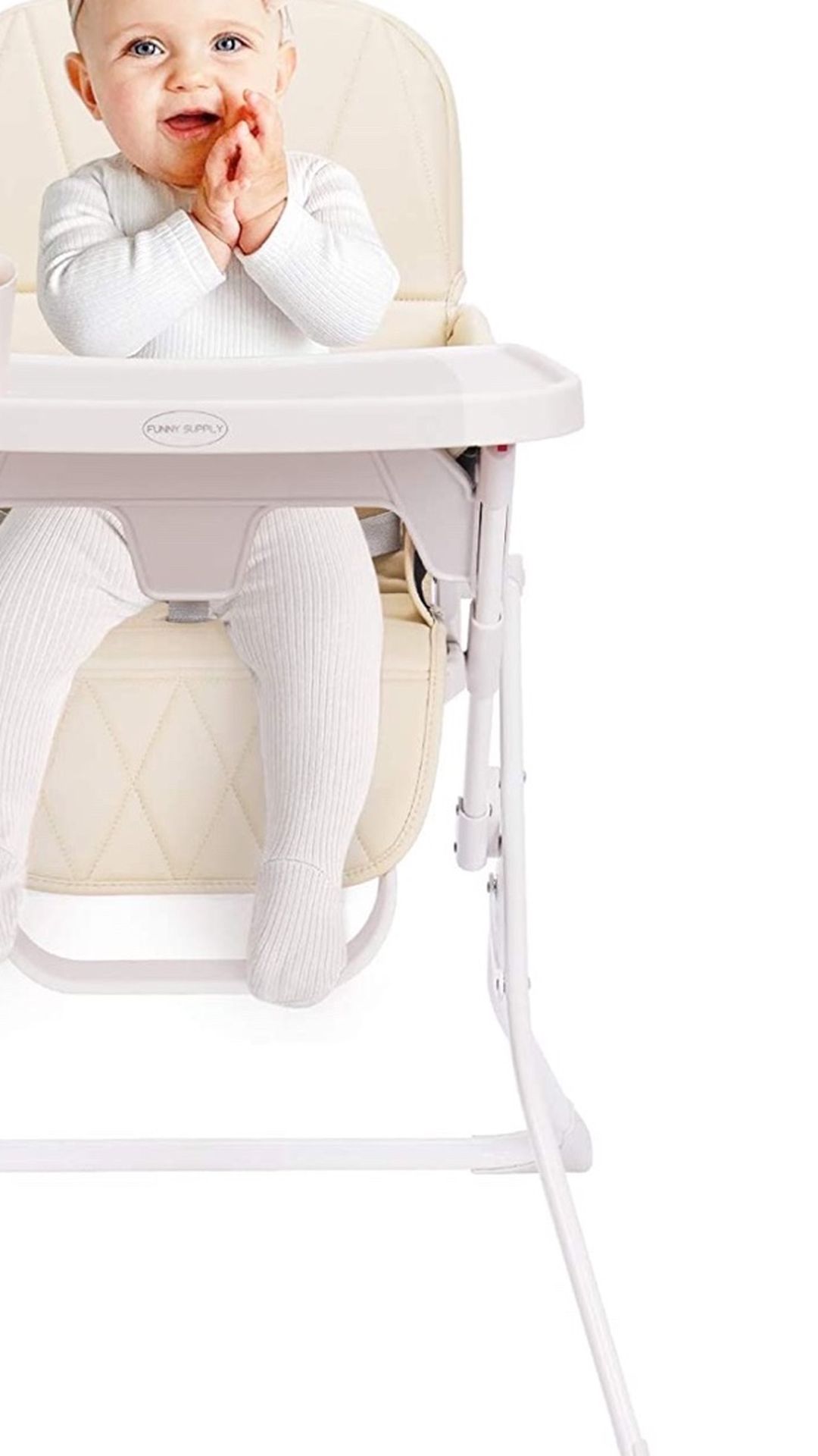 FUNNY SUPPLY Folding Baby High Chair with Dishwasher Safe Tray
