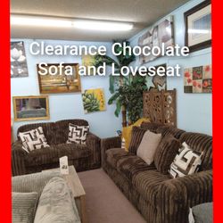 💥 Chocolate Sofa and Loveseat Set