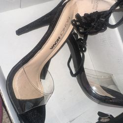Black With Clear Heels 