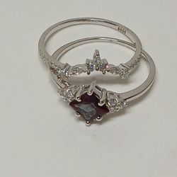 ALEXANDRITE DAIMOND STERLING SILVER RING SZ 9.5