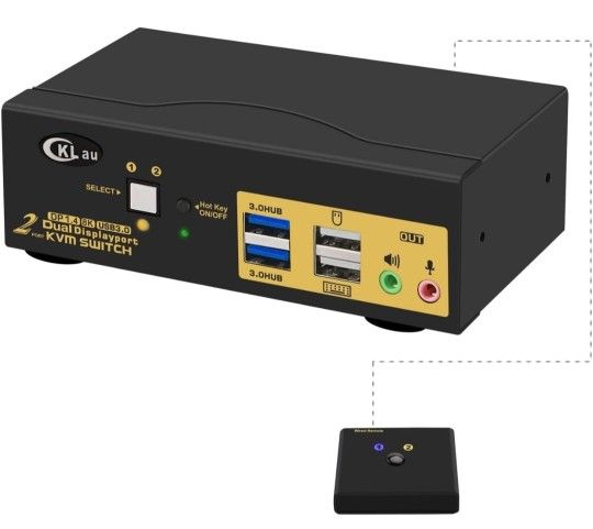 CKLau 2 Port USB 3.0 Dual Monitor KVM Switch. New$150 Pick Up