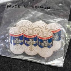 Vintage Old Milwaukee Beer Enamel Lapel Hat Tie Pin 