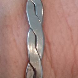 Vtg.Mexico Sterling Silver Braided Bangle Bracelet