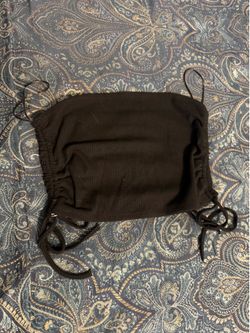 Black tube top with side draw strings