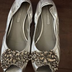 Vera Wang Lavender Label Women’s Flats Silver Size 8M