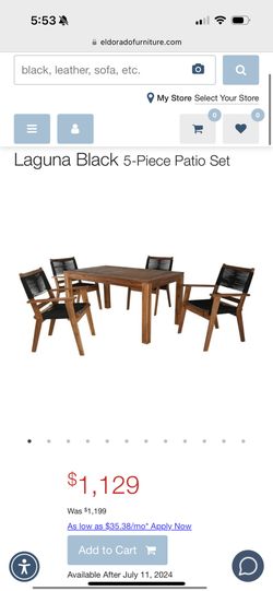 Laguna Black 4 Piece Patio Set