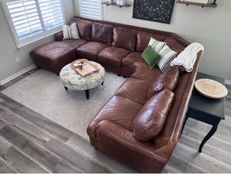 Leather sectional sofa- couch