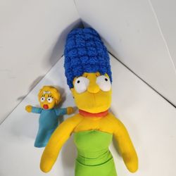 Lot of 2 Plush Universal Studios The Simpsons Dolls Marge & Maggie Matt Groening