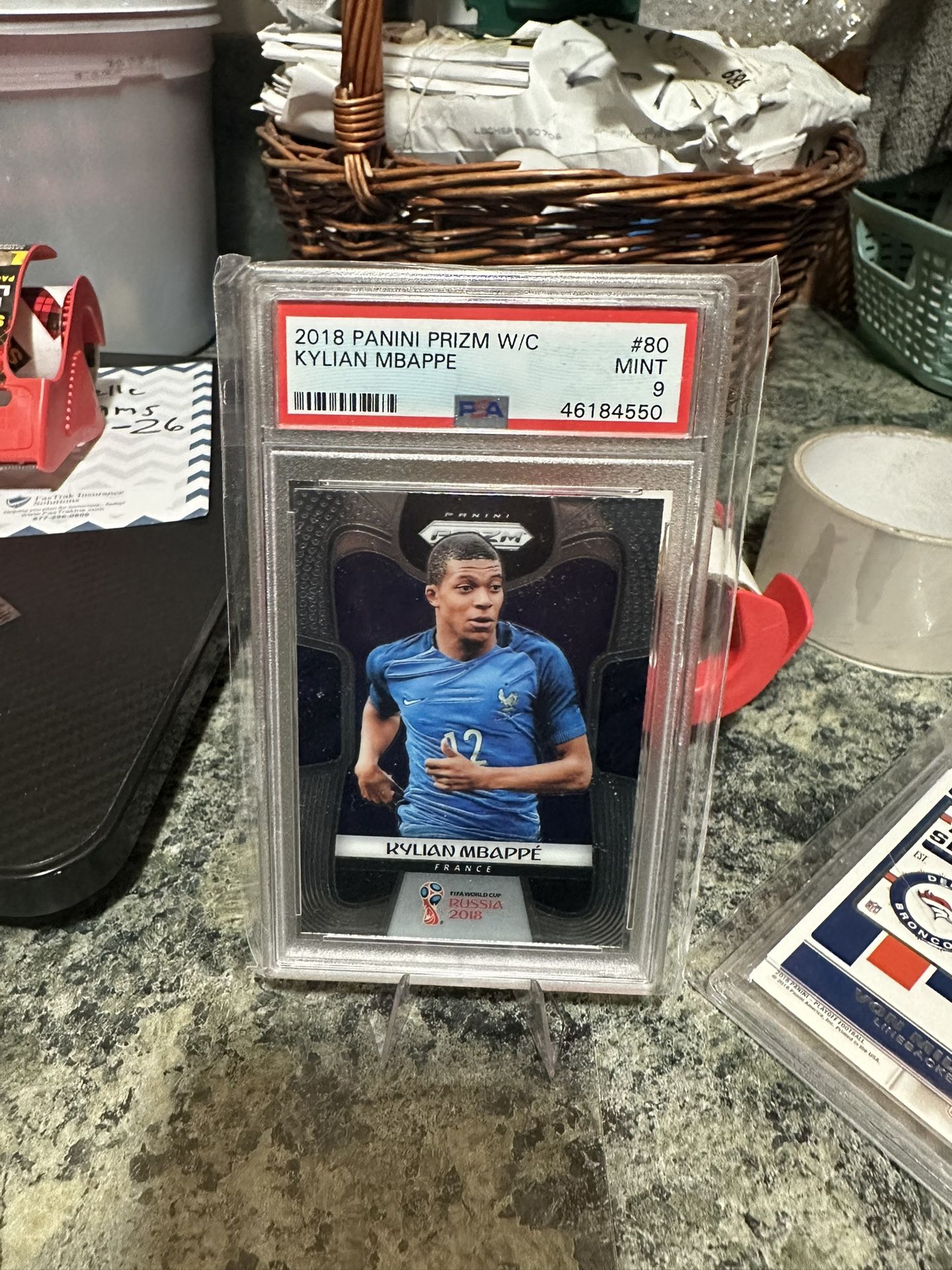 2018 Panini Prizm World Cup Kylian Mbappe ROOKIE #80 PSA 9 MINT RC