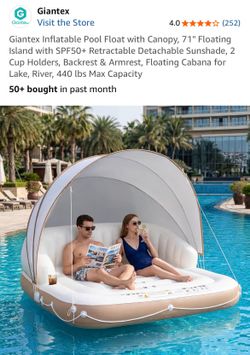 Inflatable Water Raft with Hood