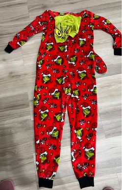 Grinch Christmas Fleece One-Piece Pajamas