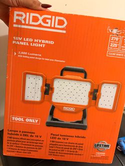 RIDGID 18V Cordless Hybrid LED Panel Light - TOOL ONLY