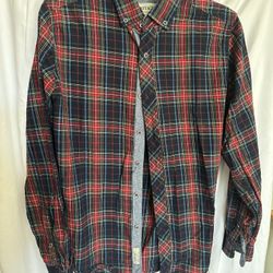 Men’s Medium Plaid Buttow Down Shirt - Slim Fit, Size Medium